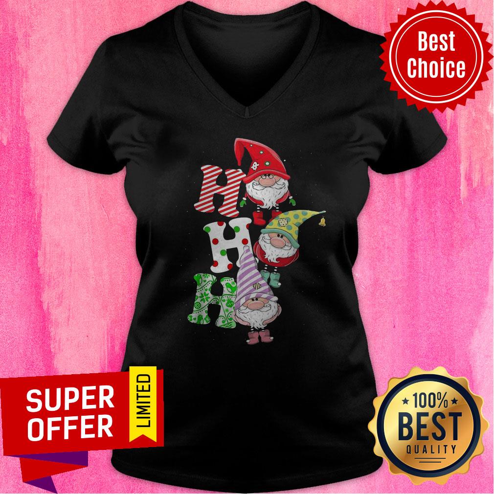 Top Gnomes Ho Ho Ho Merry Christmas Shirt Top Gnomes Ho Ho Ho Merry Christmas V-neck