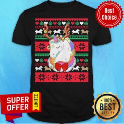 Top Reindeer Unicorn Ugly Christmas Unicorn Shirt
