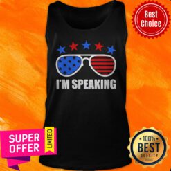 Top Star And Glass I’m Speaking American Flag Glass Tank Top