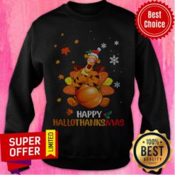 Top Tigger Happy Hallothanksmas Pumpkin Sweatshirt