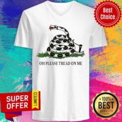 Nice Gadsden Flag Oh Please Tread On Me Snake V-neck
