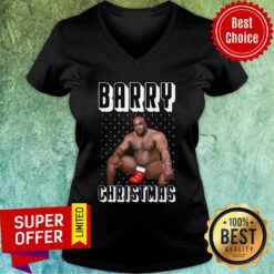 Awesome Barry Wood Merchandise Ugly Christmas V-neck