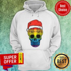 Awesome Gay Pride Santa Hat Sugar Skull LGBT Christmas Mexican Hoodie