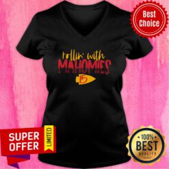 Awesome Rollin With Mahomies Kansas City Chiefs V-neck