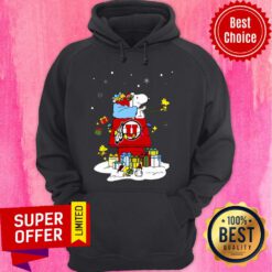 Awesome Utah Utes Santa Snoopy Wish You A Merry Christmas Hoodie