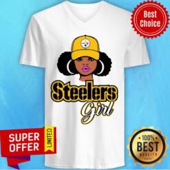 Funny Black Girl Pittsburgh Steelers Girl V-neck