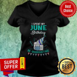 Funny I Spent My June Birthday In Quarantine V-neck