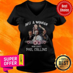 Funny Just A Woman Who Loves Phil Collins V-neck