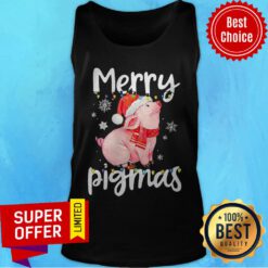 Funny Merry Pigmas Christmas Light Tank Top