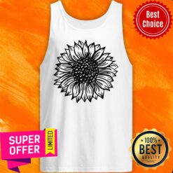Funny Sunflower Black And White Tank Top