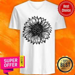 Funny Sunflower Black And White V-neck
