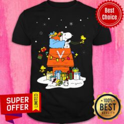 Funny Virginia Cavaliers Santa Snoopy Wish You A Merry Christmas Shirt