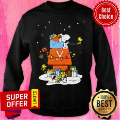 Funny Virginia Cavaliers Santa Snoopy Wish You A Merry Christmas Sweatshirt
