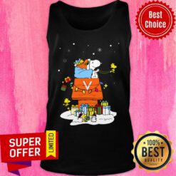 Funny Virginia Cavaliers Santa Snoopy Wish You A Merry Christmas Tank Top