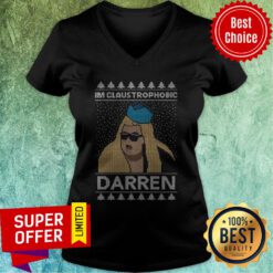 Nice I’m Claustrophobic Darren Ugly Christmas V-neck