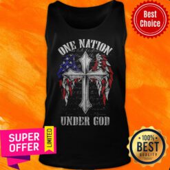 Nice One Nation Under God American Flag Tank Top