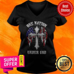 Nice One Nation Under God American Flag V-neck