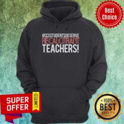 Nice Recalcitrant Teachers In Red And White Text Hoodie