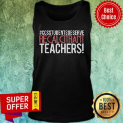 Nice Recalcitrant Teachers In Red And White Text Tank Top