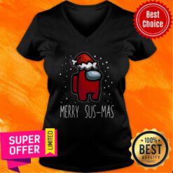 Nice Santa Red Among Us Merry Sus-Mas Christmas V-neck