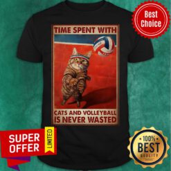 Nice Time Spent With Cats And Volleyball Is Never Wasted Shirt