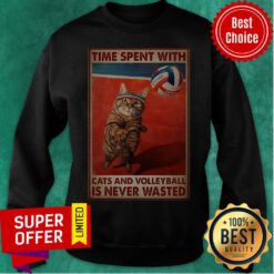Nice Time Spent With Cats And Volleyball Is Never Wasted Sweatshirt