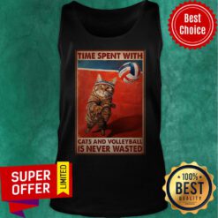 Nice Time Spent With Cats And Volleyball Is Never Wasted Tank Top