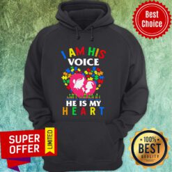 Official Autism I Am His Voice He Is My Heart Hoodie