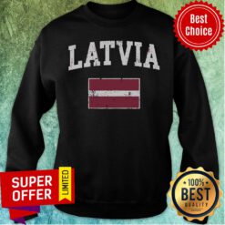 Official Latvia Flag Vintage Latvian Flag Retro Sweatshirt
