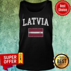 Official Latvia Flag Vintage Latvian Flag Retro Tank Top