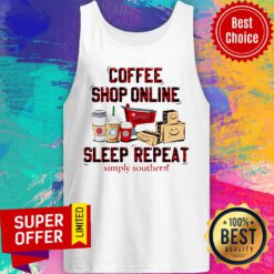 Premium Coffee Shop Online Sleep Repeat Simply Southern Tank Top