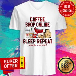 Premium Coffee Shop Online Sleep Repeat Simply Southern V-neck