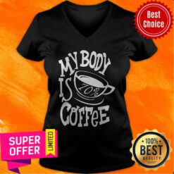 Premium My Body Is 70 Coffee V-neck
