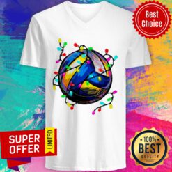 Premium Volleyball Lights Christmas V-neck