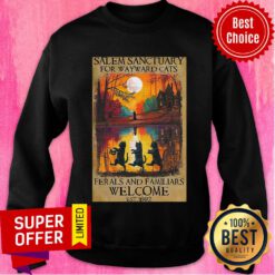 Salem Sanctuary For Wayward Cats Ferals And Familiars Welcome Est 1692 Sweatshirt