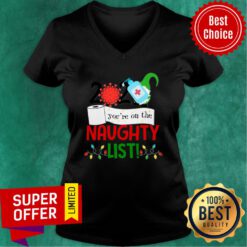 Top 2020 You’re On The Naughty Lit Christmas V-neck