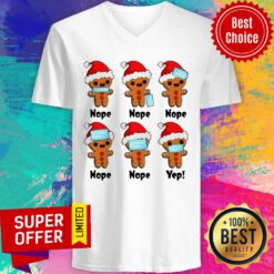 Top Gingerbread Man Face Mask Christmas Cover Your Nose 2020 V-neck