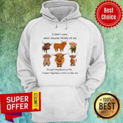 Top Goat I Don't Care What Anyone Thinks Of Me Except Highland Cattle I Want Highland Cattle To Like Me Hoodie