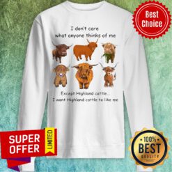 Top Goat I Don't Care What Anyone Thinks Of Me Except Highland Cattle I Want Highland Cattle To Like Me Sweatshirt