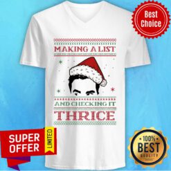 Top Making A List And Checking It Twice Ugly Christmas V-neck