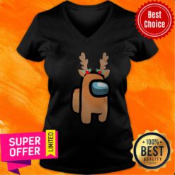 Top Reindeer Among Us Christmas V-neck