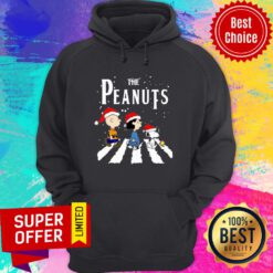 Top The Peanuts Santa Abbey Road Merry Christmas Hoodie