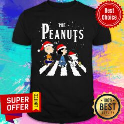 Top The Peanuts Santa Abbey Road Merry Christmas Shirt