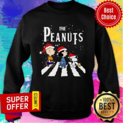 Top The Peanuts Santa Abbey Road Merry Christmas Sweatshirt
