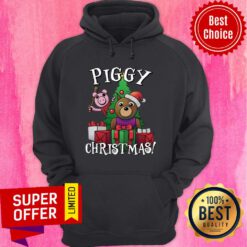 Awesome Bear And Pig Piggy Christmas Hoodie
