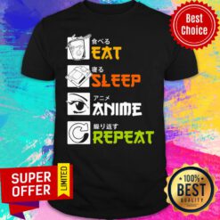Awesome Eat Sleep Anime Repeat Vintage Shirt