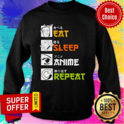 Awesome Eat Sleep Anime Repeat Vintage Sweatshirt
