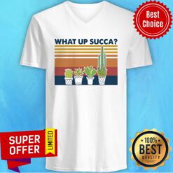 Awesome Gardening What Up Succa Vintage Retro V-neck