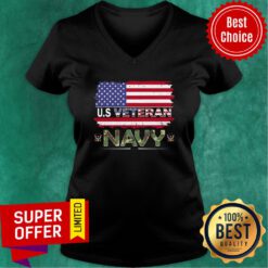 Awesome Navy Us Veteran American Flag V-neck
