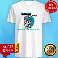 Awesome Skull Wearing A Helmet With Goggles V-neck